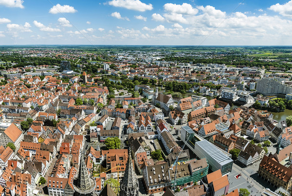 Bird's eye view over Ulm, shot from the tower of the minster Stock photo © meinzahn