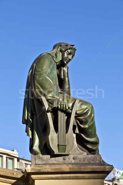 статуя изобретатель книга печати Франкфурт Германия Сток-фото © meinzahn
