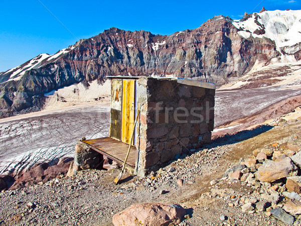 Heilig berg kaukasus toilet wolken Stockfoto © meinzahn