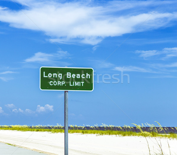 street sign Long Beach at highway 90 in Pass Christian Stock photo © meinzahn