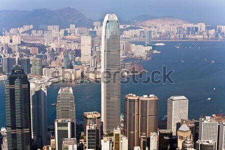 Foto stock: Hong · Kong · ver · arranha-céu · negócio