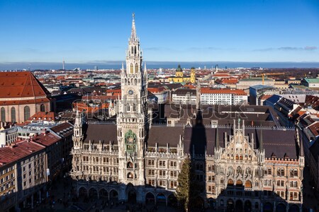 famous munich marienplatz with town hall - germany - bavaria Stock photo © meinzahn