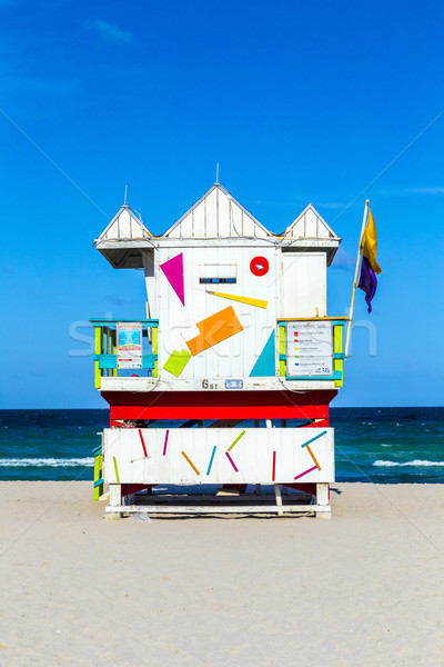 Ahşap hayat bekçi art deco stil Miami Stok fotoğraf © meinzahn