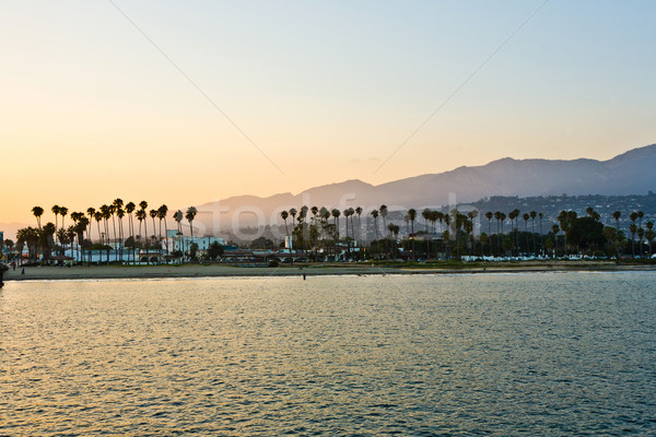 Stockfoto: Schilderachtig · strand · vuurtoren · hemel · zon