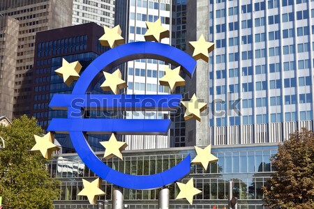 歐元 簽署 法蘭克福 歐洲的 中央 銀行 商業照片 © meinzahn
