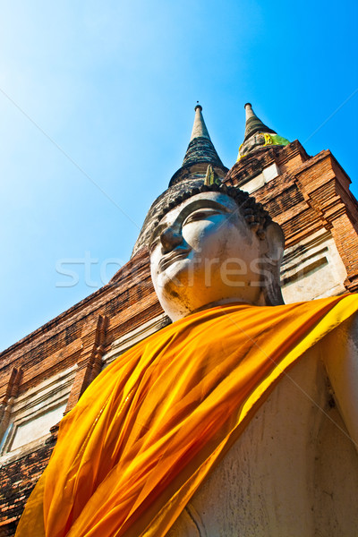beautiful statue of Buddhas in temple Wat Yai Chai Mongkol Stock photo © meinzahn