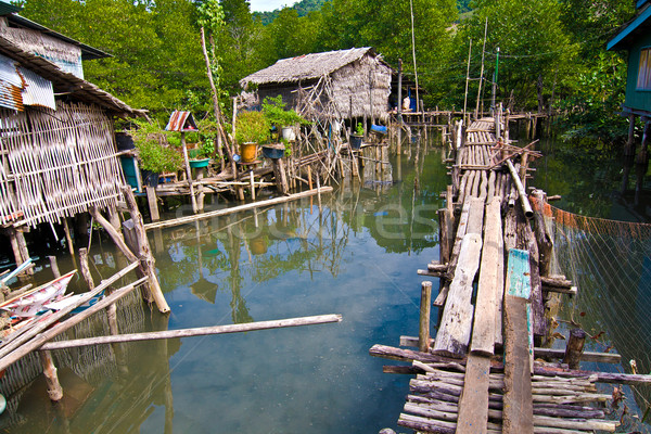 in a fisher village in the mangroves Stock photo © meinzahn