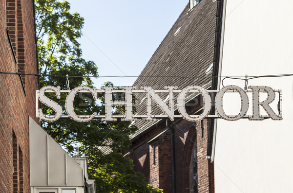 Teken kwartaal oude straat zomer stedelijke Stockfoto © meinzahn