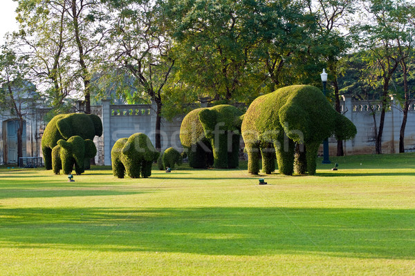 bushes cut to animal figures in the park of Bang Pa-In Palace  Stock photo © meinzahn