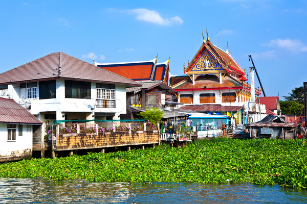 temple at the river Mae Nam Chao Phraya in Bangkok Stock photo © meinzahn