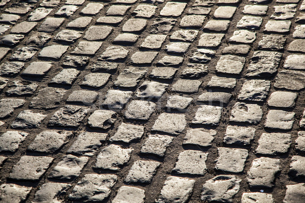 Kopfsteinpflaster Straße Muster alten Jahrgang Stock foto © meinzahn