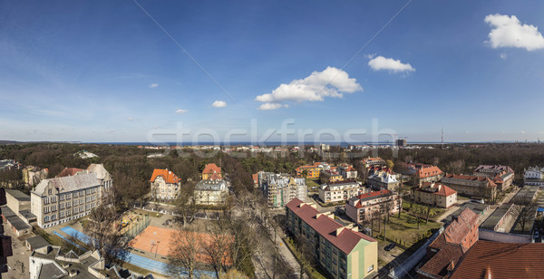 panoramic view to skyline of Swinemuende, Poland Stock photo © meinzahn