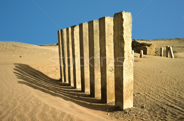 Stock photo: 5 pillars of moon temple near Marib, Yemen