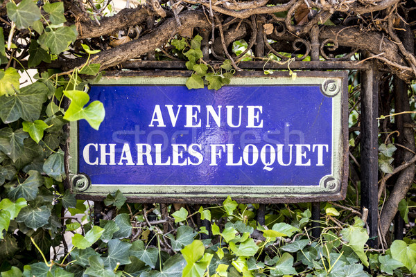 Avenue Charles Floquet - old street sign in Paris Stock photo © meinzahn
