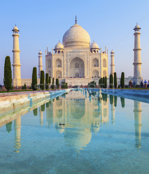 Taj Mahal amanecer luz India cielo agua Foto stock © meinzahn