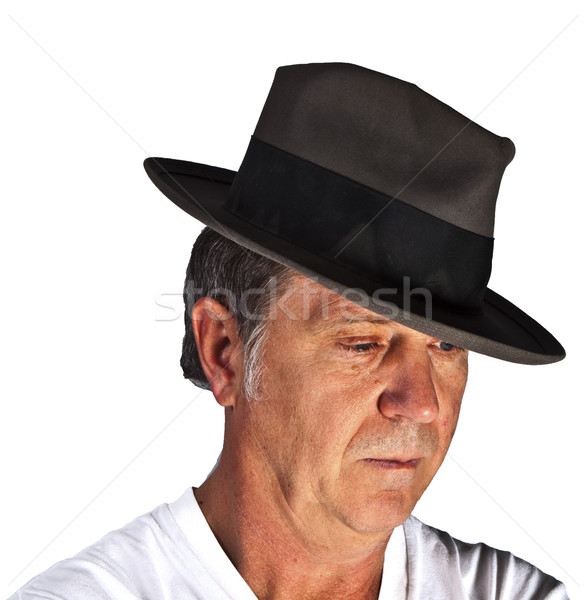 Souriant homme isolé blanche visage cheveux [[stock_photo]] © meinzahn