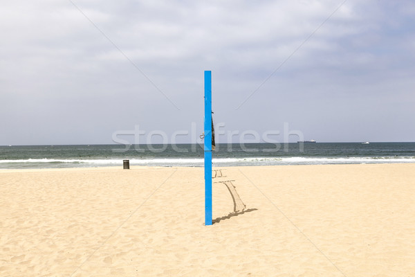 volleyball post at the beach in blue Stock photo © meinzahn