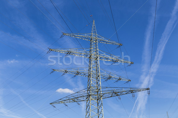 Stock fotó: Elektromos · elektromosság · magas · feszültség · lenyűgöző · kábelek
