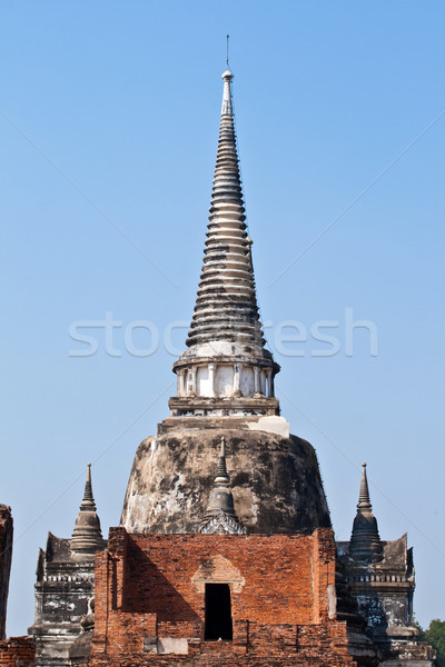 famous temple area Wat Phra Si Sanphet, Royal Palace in Ajutthay Stock photo © meinzahn