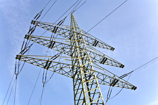 Foto stock: Elétrico · torre · céu · belo · paisagem · construção