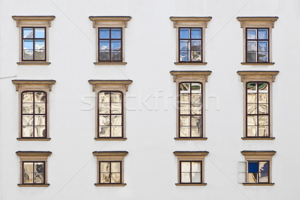 old windows at Hofburg facade in vienna Stock photo © meinzahn