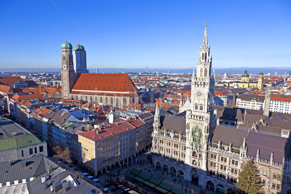 Aéreo Munich hermosa tiempo iglesia edificios Foto stock © meinzahn