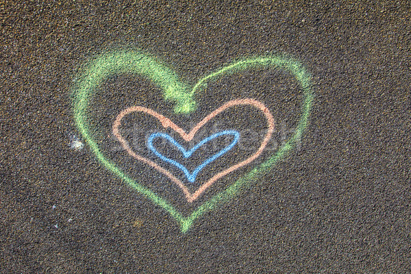 heart painted on the street Stock photo © meinzahn