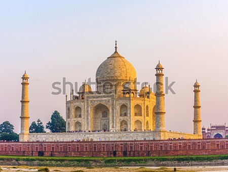 Taj Mahal rivière coucher du soleil amour soleil paysage Photo stock © meinzahn