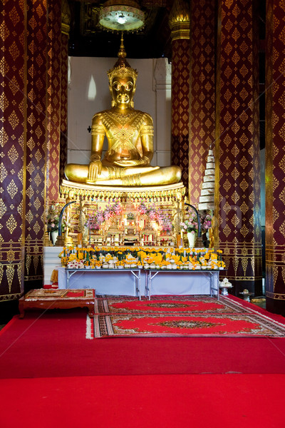 monastery Wat Na Phramane in Ajutthaya with famous gold buddha  Stock photo © meinzahn