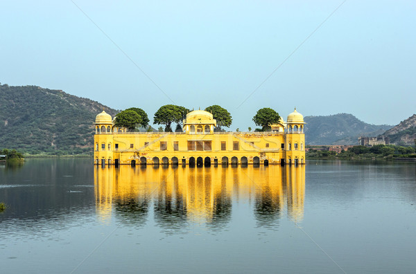 Foto stock: água · palácio · homem · lago · Índia