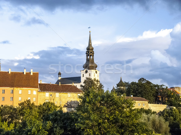 Scenic summer aerial panorama of the Old Town in Tallinn, Estoni Stock photo © meinzahn