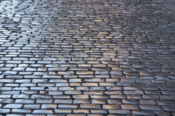 pattern of wet cobble stones Stock photo © meinzahn
