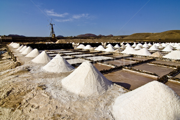 Salt piles on a saline exploration Stock photo © meinzahn