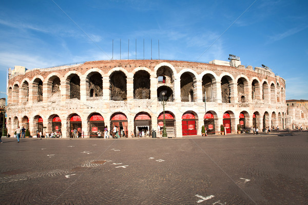 Híres aréna Verona öreg római színház Stock fotó © meinzahn