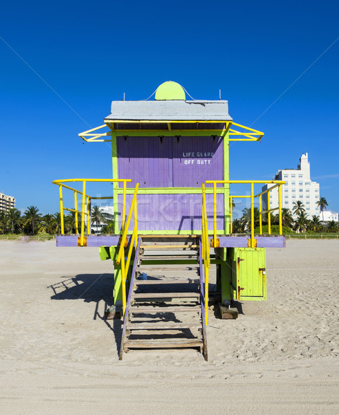 Badmeester cabine lege strand Miami Florida Stockfoto © meinzahn