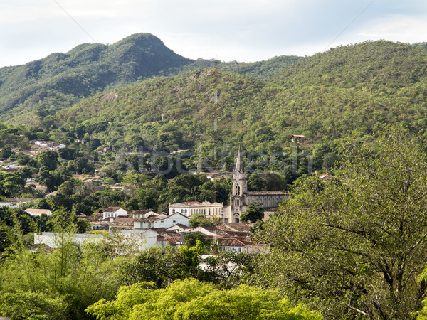 old church and skyline of the old town of Goias  Stock photo © meinzahn