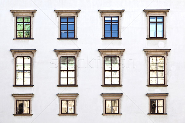 Starych Windows fasada Wiedeń miasta ściany Zdjęcia stock © meinzahn