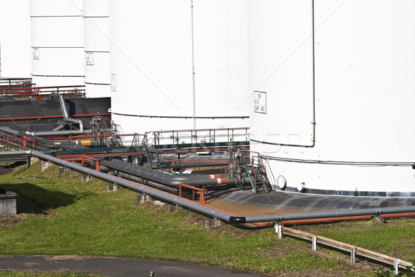 white tanks in tank farm with blue sky  Stock photo © meinzahn