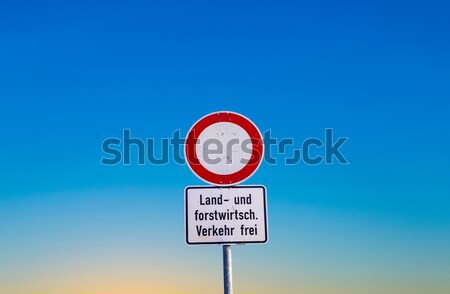 no traffic sign with allowance  for agricultural traffic Stock photo © meinzahn