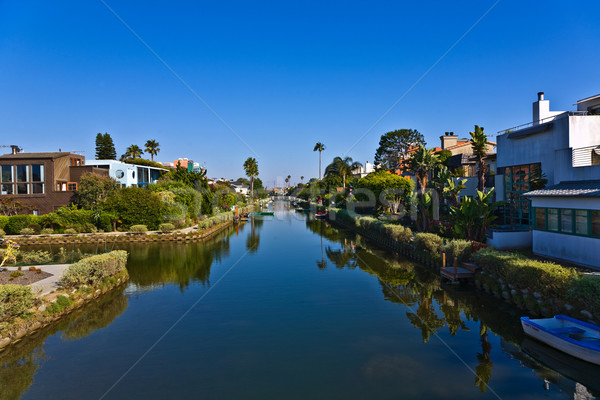 old canals of Venice in California, beautiful living area Stock photo © meinzahn