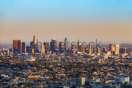 Widoku centrum Los Angeles świetle budynków panoramę Zdjęcia stock © meinzahn