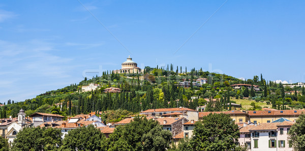 Sanctuary of the Madonna of Lourde, Verona, Italy on a hill Stock photo © meinzahn