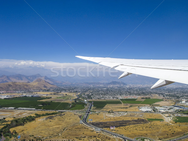 aerial view of Santiago de Chile with the mountains of the Andes Stock photo © meinzahn