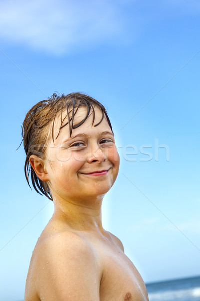 Teenager Strand Porträt glücklich Kinder Stock foto © meinzahn