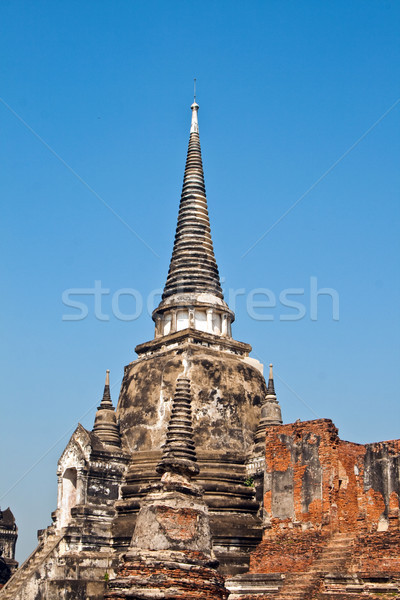 famous temple area Wat Phra Si Sanphet, Royal Palace in Ajutthay Stock photo © meinzahn