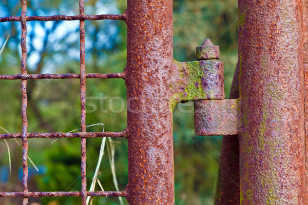 ржавые зависеть ворот старые дома аннотация Сток-фото © meinzahn
