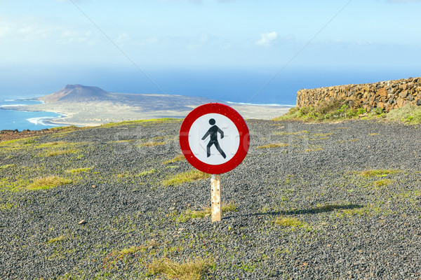 tresspassing forbidden for people because of dangerous cliffs Stock photo © meinzahn