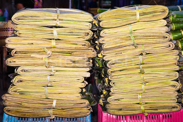 palm leaves bundled as packing material Stock photo © meinzahn