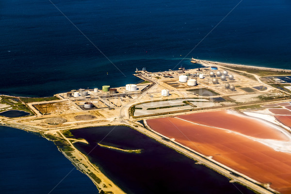 aerial of Salines in France with oil tanks  Stock photo © meinzahn