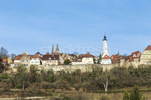 panoramic view of the medieval town of Rothenburg ob der Tauber Stock photo © meinzahn
